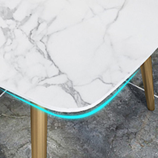 Glam Style 1/2/5 Pièces Ensemble de cuisine White-Gold Table Dining Set pour salle à manger