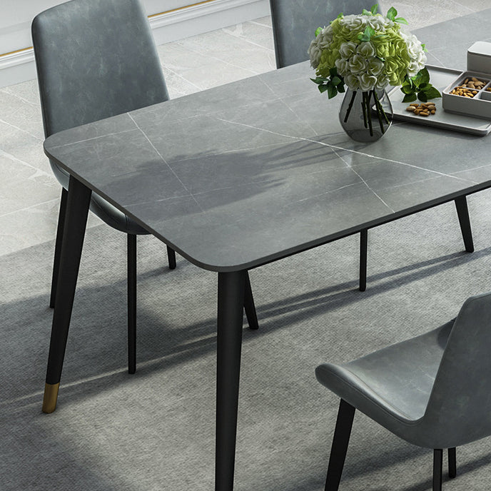 Style simple 1/5/7 Pièces Ensemble de restauration Grey Stone Top Table Table Cuisine pour salle à manger
