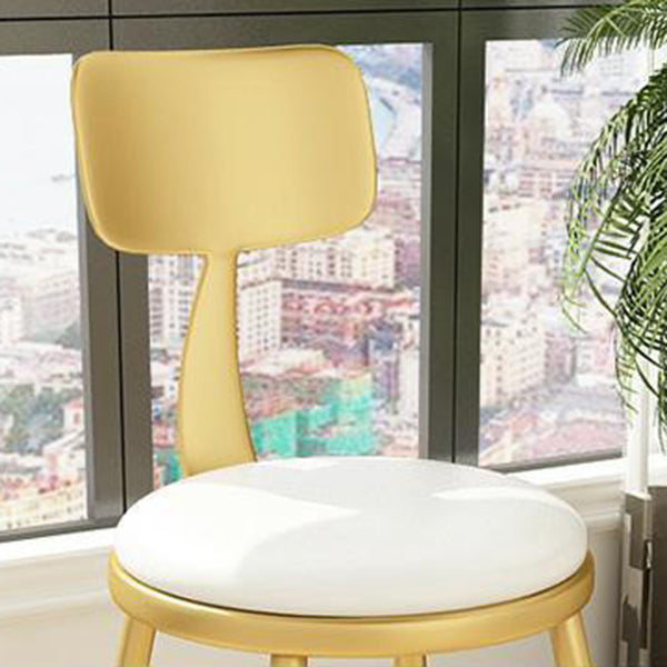 Glam 1/2/3/4/5 Pièces Ensemble de table à manger blanc-gold avec ensemble de dinette ronde en pierre