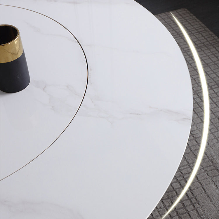 Glam 1/3/4/7 Pieces Dining Table Set with Sintered Stone Top Stainless Steel Dinette Set