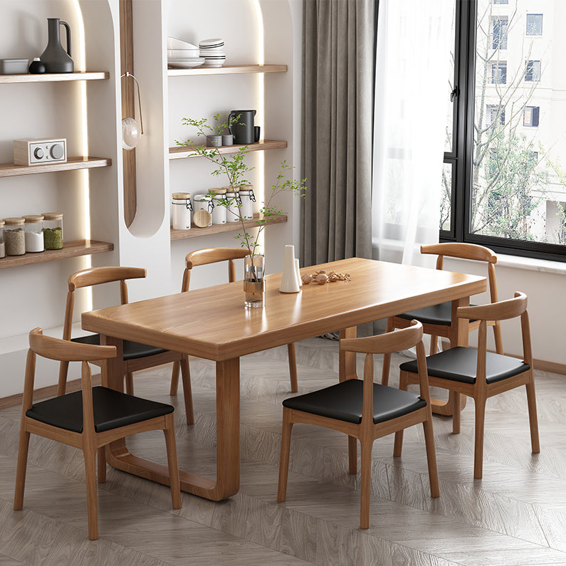 Modern 1/4/7 Pieces Rectangle Dining Table Set Simple Pine Wood Dinette Set