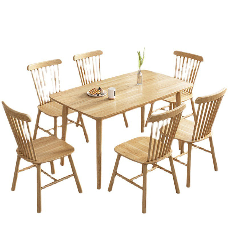 1/2/5/7 Pieces Rectangle Modern Wood Furniture Standard Height Dining Table Set