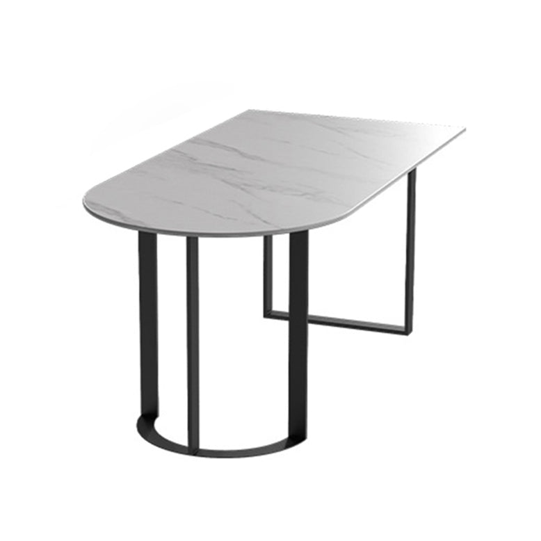 Mesa de comedor superior de piedra mesa de comedor de lujo tradicional con base de trineo