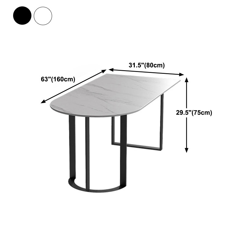 Mesa de comedor superior de piedra mesa de comedor de lujo tradicional con base de trineo