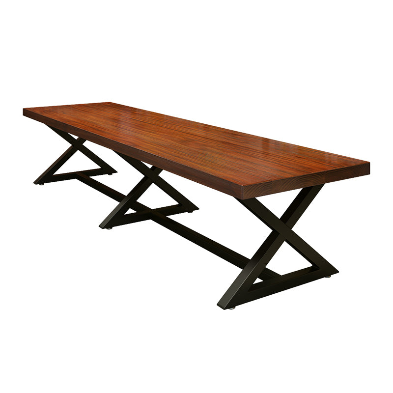 Mesa de madera de pino industrial para mesa de comedor rectangular de restaurantes con base de caballete