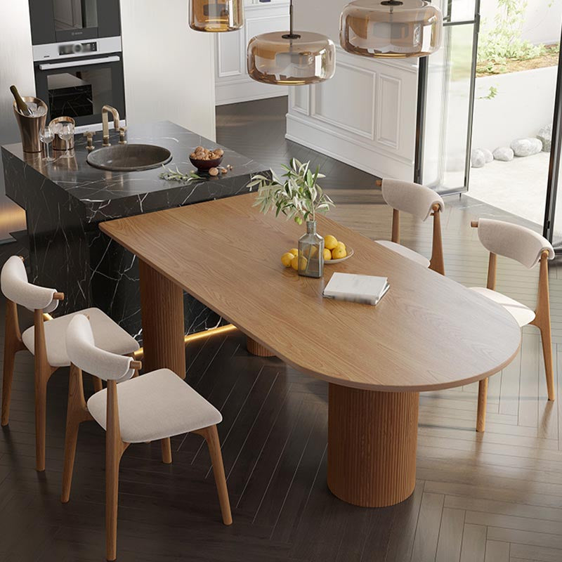 Free Form Solid Wood Dining Table for Restaurant Modern Wood Table with 3 Legs