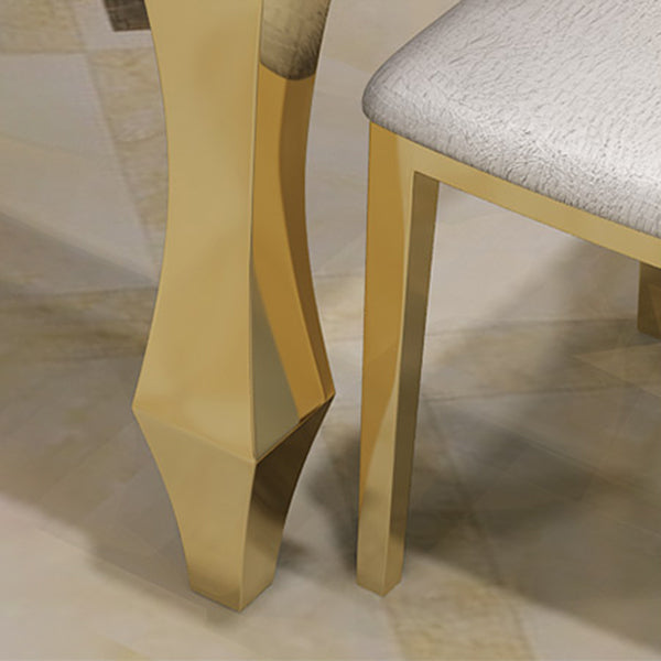 Table d'intérieur en marbre de table rectangulaire de luxe traditionnelle en métal avec 4 pieds