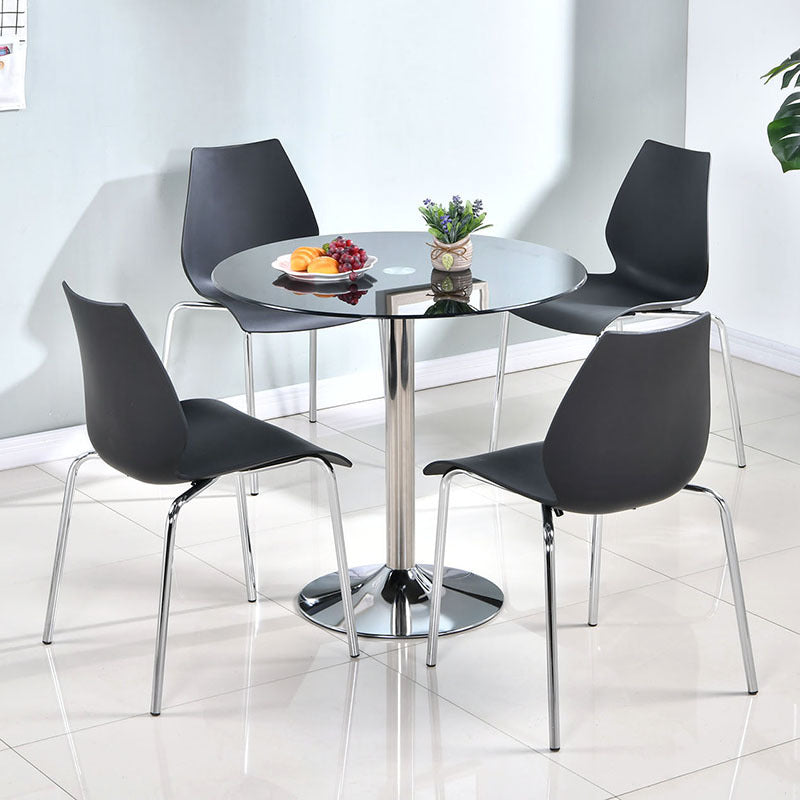 Glass Top Dining Table Modern Round Dining Table with Pedestal Base