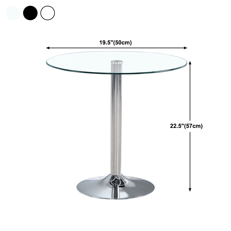 Glass Top Dining Table Modern Round Dining Table with Pedestal Base