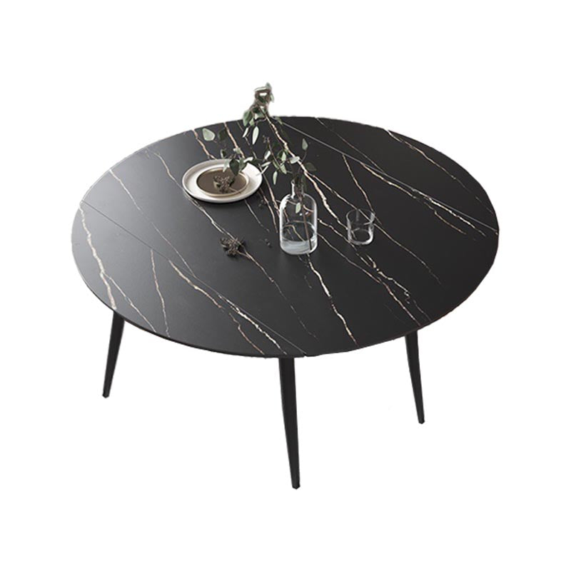 Stone Contemporary Round Dinner Table Matte Finish 4 Legs Table for Home