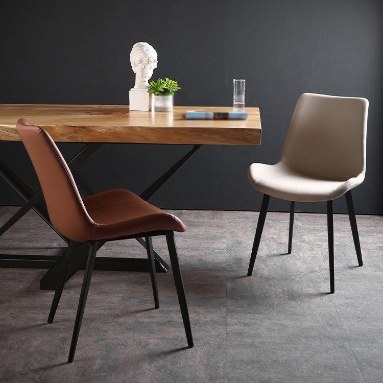 Silla industrial de metal para comedor, cocina, silla lateral con respaldo sólido