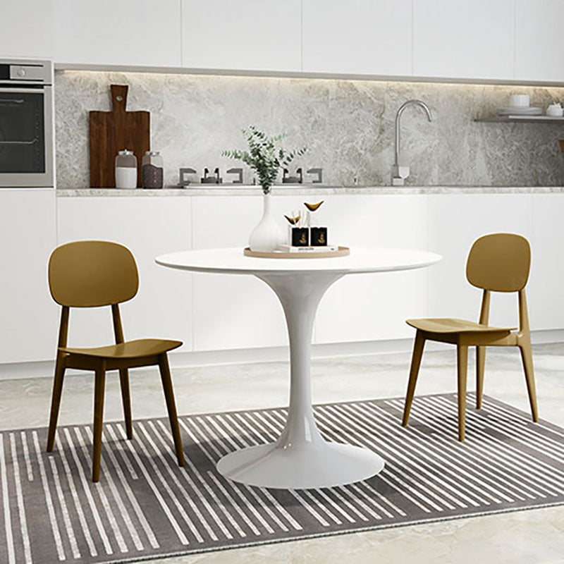 Silla lateral de comedor con respaldo abierto de diseño escandinavo, silla sin brazos de comedor de plástico