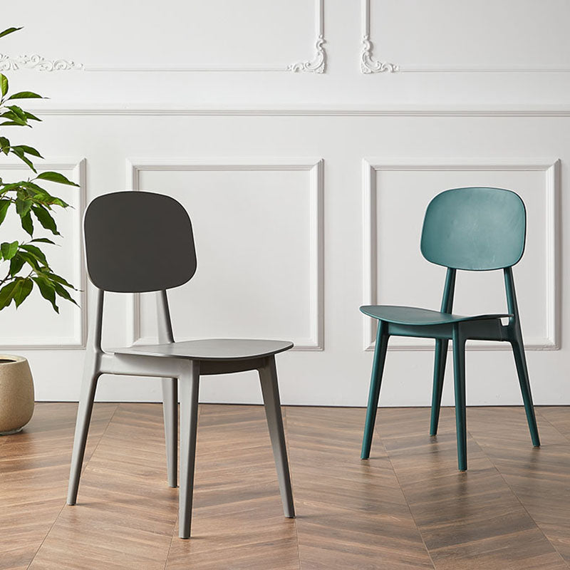 Silla lateral de comedor con respaldo abierto de diseño escandinavo, silla sin brazos de comedor de plástico