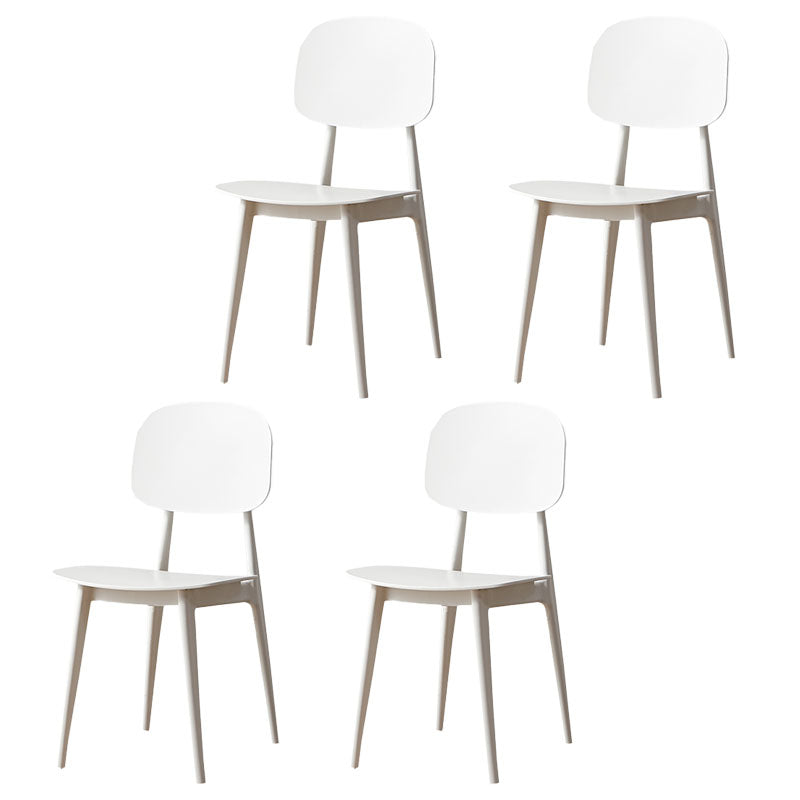 Silla lateral de comedor con respaldo abierto de diseño escandinavo, silla sin brazos de comedor de plástico