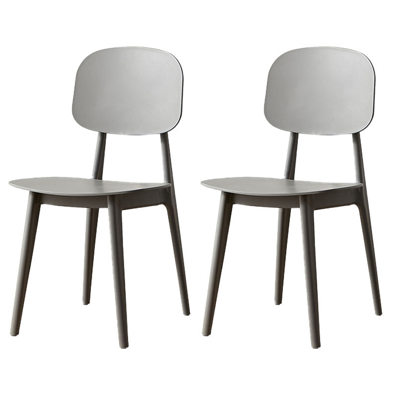 Silla lateral de comedor con respaldo abierto de diseño escandinavo, silla sin brazos de comedor de plástico