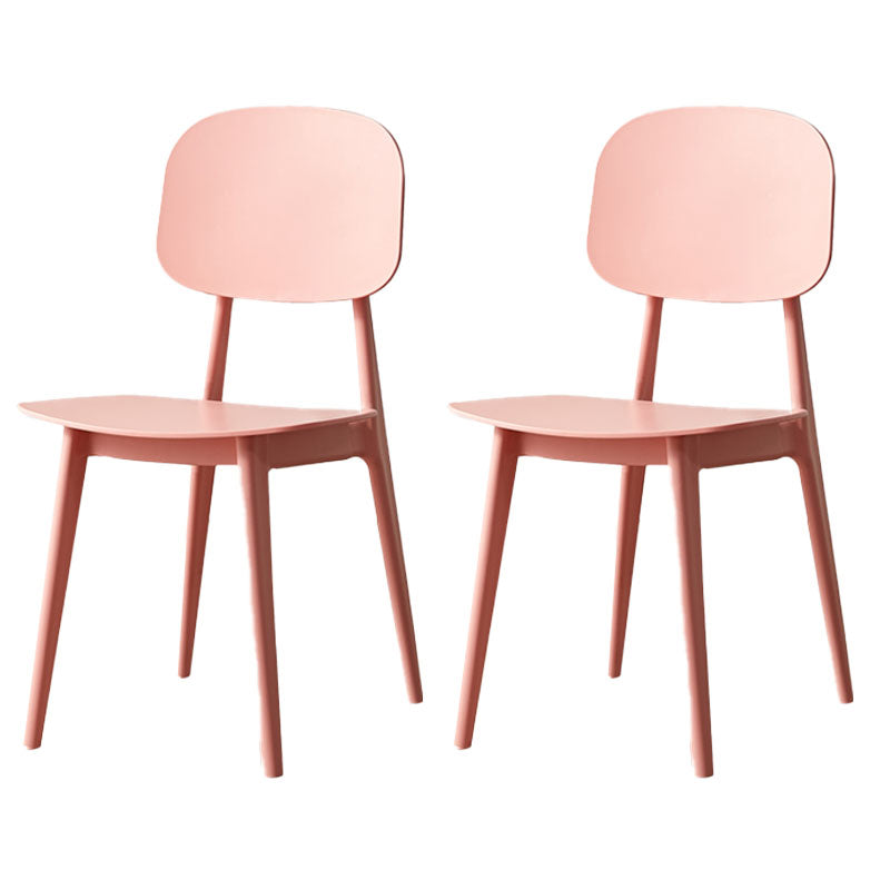 Silla lateral de comedor con respaldo abierto de diseño escandinavo, silla sin brazos de comedor de plástico