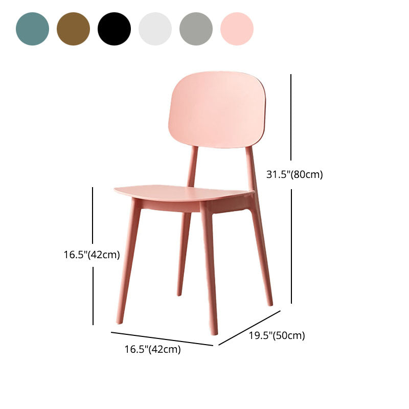 Silla lateral de comedor con respaldo abierto de diseño escandinavo, silla sin brazos de comedor de plástico