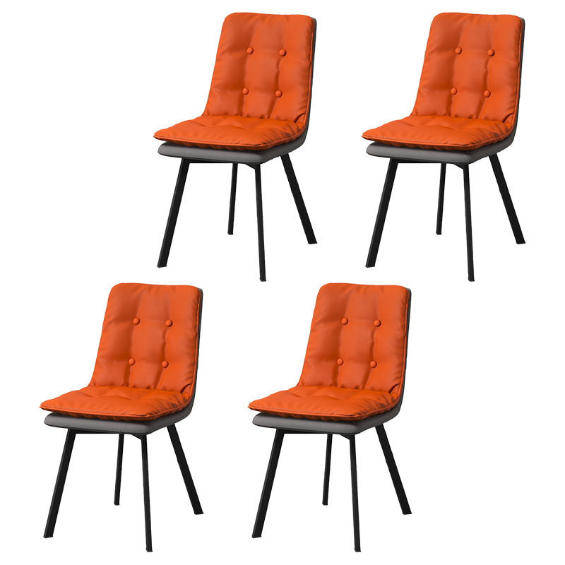 Imitación de cuero del estilo industrial que cena la silla sólida sin brazos de la parte posterior de las sillas