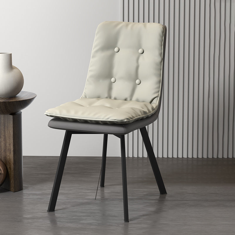 Imitación de cuero del estilo industrial que cena la silla sólida sin brazos de la parte posterior de las sillas