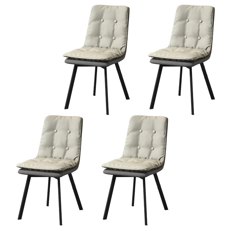 Imitación de cuero del estilo industrial que cena la silla sólida sin brazos de la parte posterior de las sillas