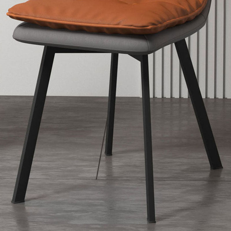 Imitación de cuero del estilo industrial que cena la silla sólida sin brazos de la parte posterior de las sillas