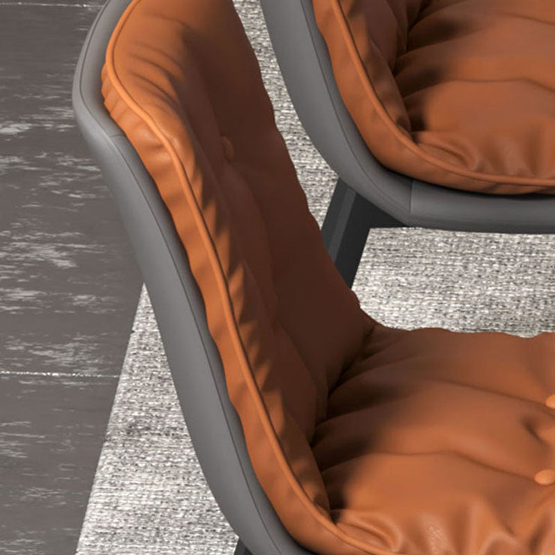 Imitación de cuero del estilo industrial que cena la silla sólida sin brazos de la parte posterior de las sillas