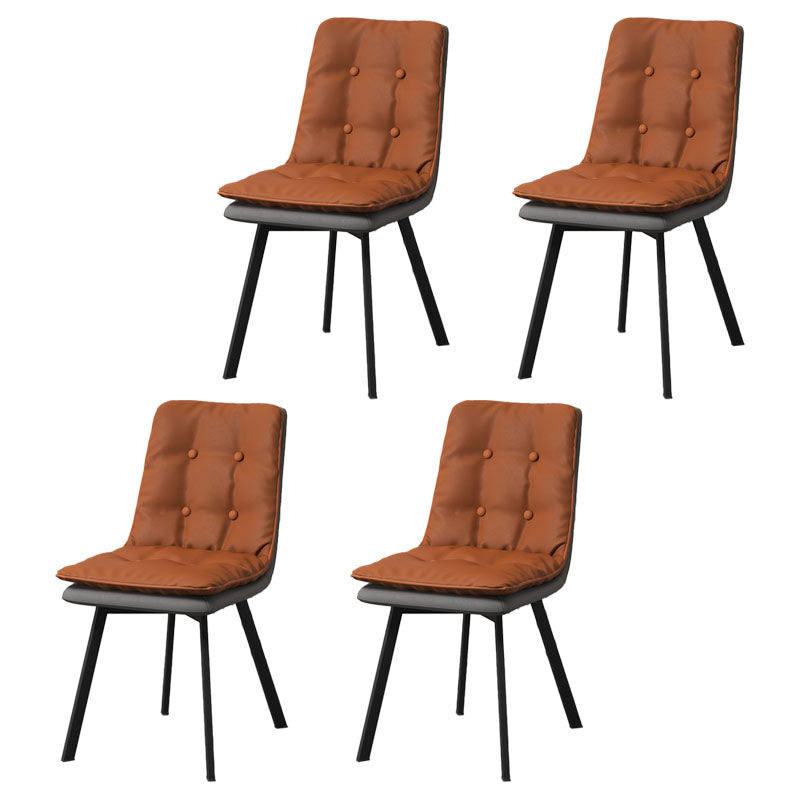 Imitación de cuero del estilo industrial que cena la silla sólida sin brazos de la parte posterior de las sillas