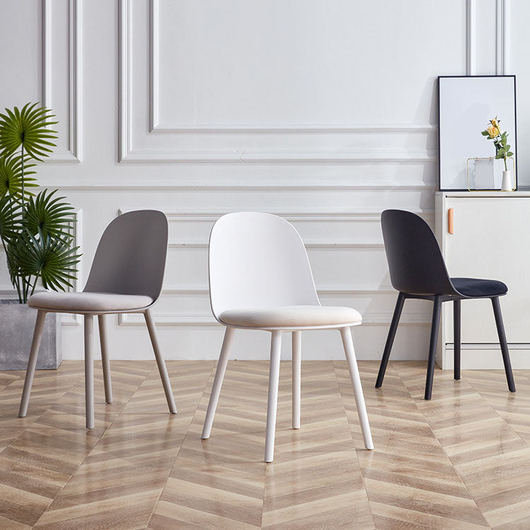 Hedendaagse stoel Dining Armloze zijstoelen met plastic benen voor keuken