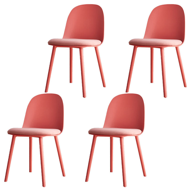 Hedendaagse stoel Dining Armloze zijstoelen met plastic benen voor keuken