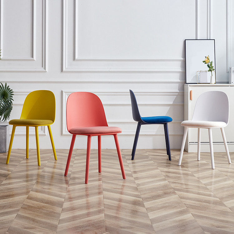 Hedendaagse stoel Dining Armloze zijstoelen met plastic benen voor keuken