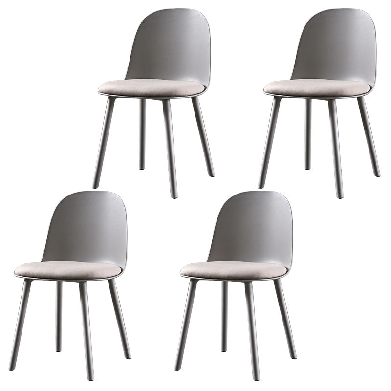 Hedendaagse stoel Dining Armloze zijstoelen met plastic benen voor keuken