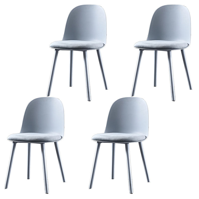 Hedendaagse stoel Dining Armloze zijstoelen met plastic benen voor keuken