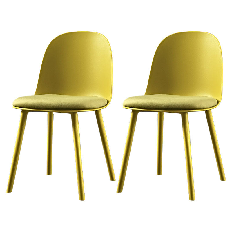 Hedendaagse stoel Dining Armloze zijstoelen met plastic benen voor keuken