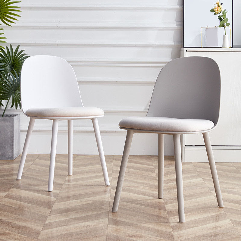 Hedendaagse stoel Dining Armloze zijstoelen met plastic benen voor keuken