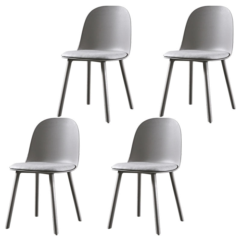 Hedendaagse stoel Dining Armloze zijstoelen met plastic benen voor keuken