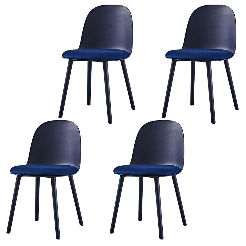 Hedendaagse stoel Dining Armloze zijstoelen met plastic benen voor keuken