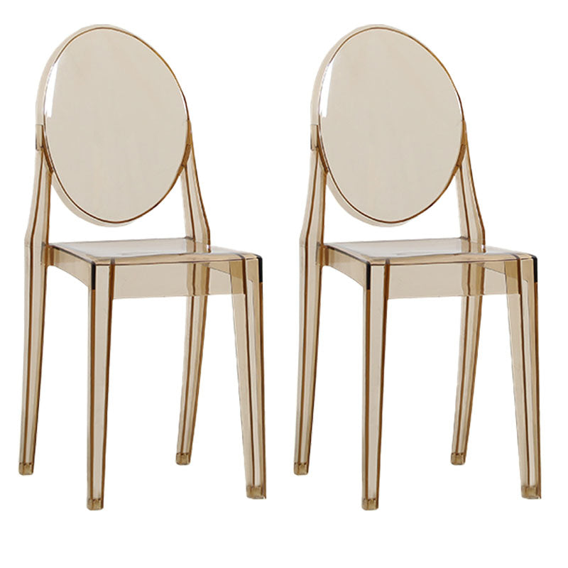 Diseño escandinavo apilable de plástico que cena la silla lateral abierta de la parte posterior de la silla sin brazos