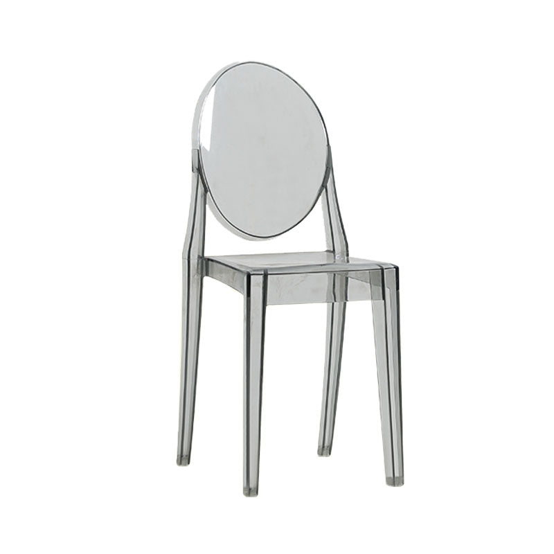 Diseño escandinavo apilable de plástico que cena la silla lateral abierta de la parte posterior de la silla sin brazos