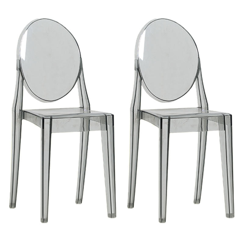 Diseño escandinavo apilable de plástico que cena la silla lateral abierta de la parte posterior de la silla sin brazos