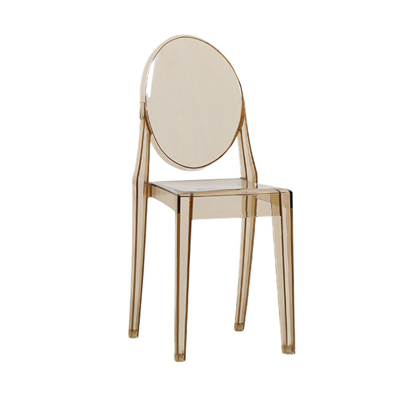 Diseño escandinavo apilable de plástico que cena la silla lateral abierta de la parte posterior de la silla sin brazos