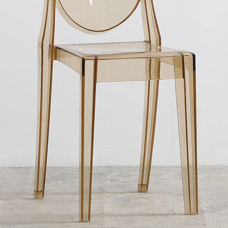 Diseño escandinavo apilable de plástico que cena la silla lateral abierta de la parte posterior de la silla sin brazos