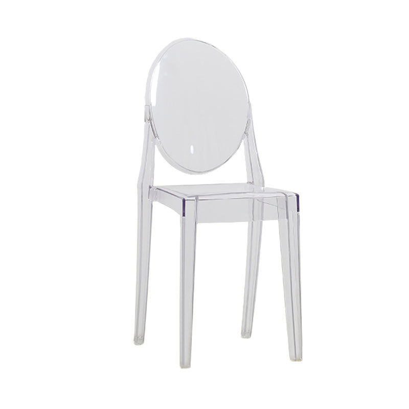 Diseño escandinavo apilable de plástico que cena la silla lateral abierta de la parte posterior de la silla sin brazos