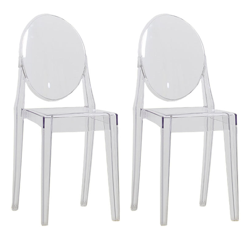 Diseño escandinavo apilable de plástico que cena la silla lateral abierta de la parte posterior de la silla sin brazos