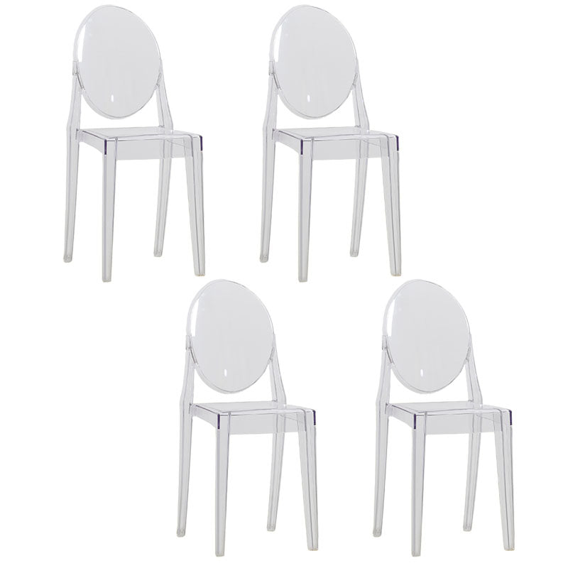 Diseño escandinavo apilable de plástico que cena la silla lateral abierta de la parte posterior de la silla sin brazos