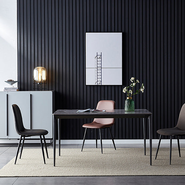 Silla de comedor tapizada con acabado mate y respaldo sólido para el hogar moderno