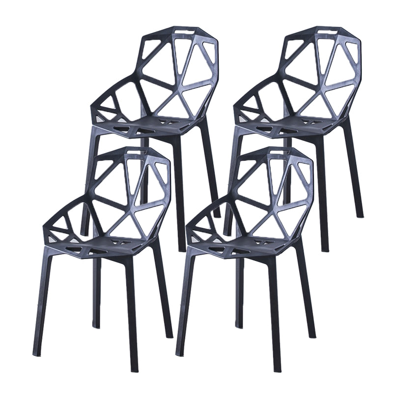 Salle d'étude moderne Chaise latéral de croix en plastique Matte Finish Plastic