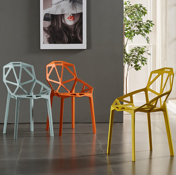 Salle d'étude moderne Chaise latéral de croix en plastique Matte Finish Plastic