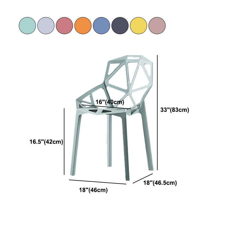 Salle d'étude moderne Chaise latéral de croix en plastique Matte Finish Plastic