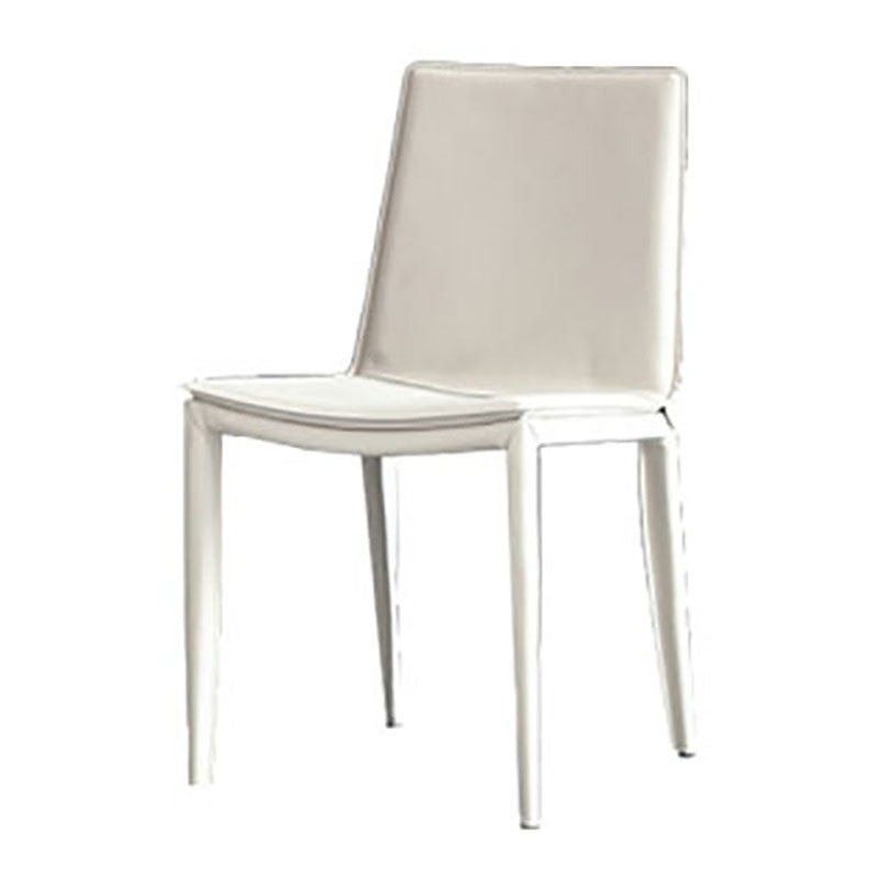 Chaise de salle à manger en cuir contemporaine, chaises de salle à manger en métal sans bras pour usage au restaurant