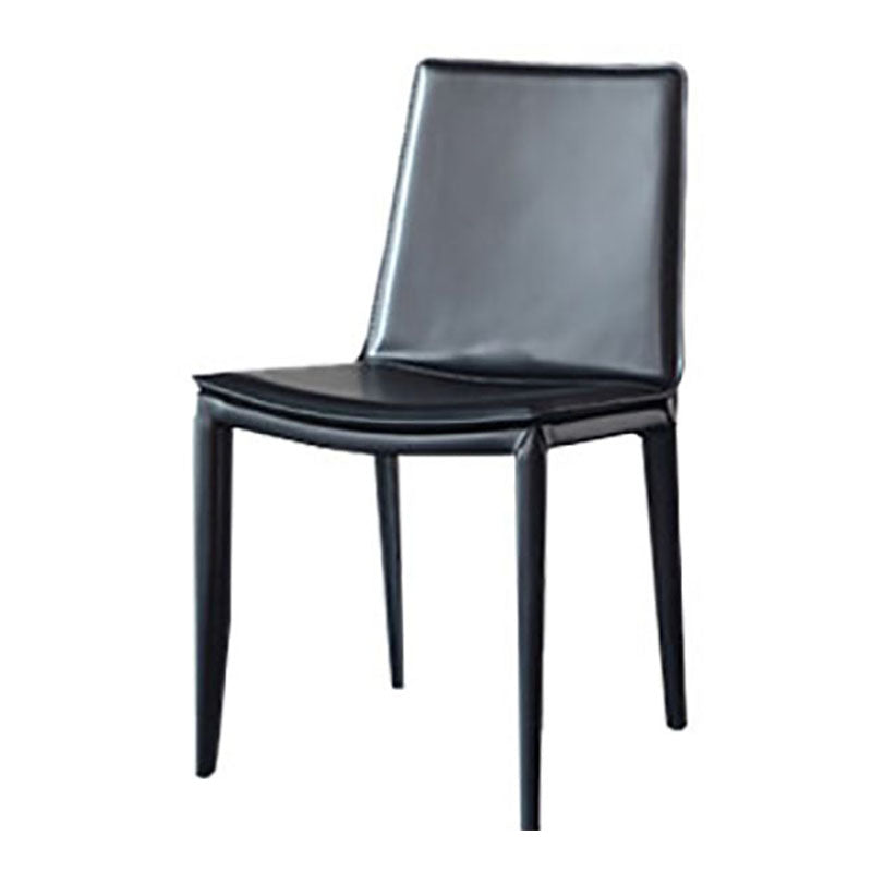 Chaise de salle à manger en cuir contemporaine, chaises de salle à manger en métal sans bras pour usage au restaurant